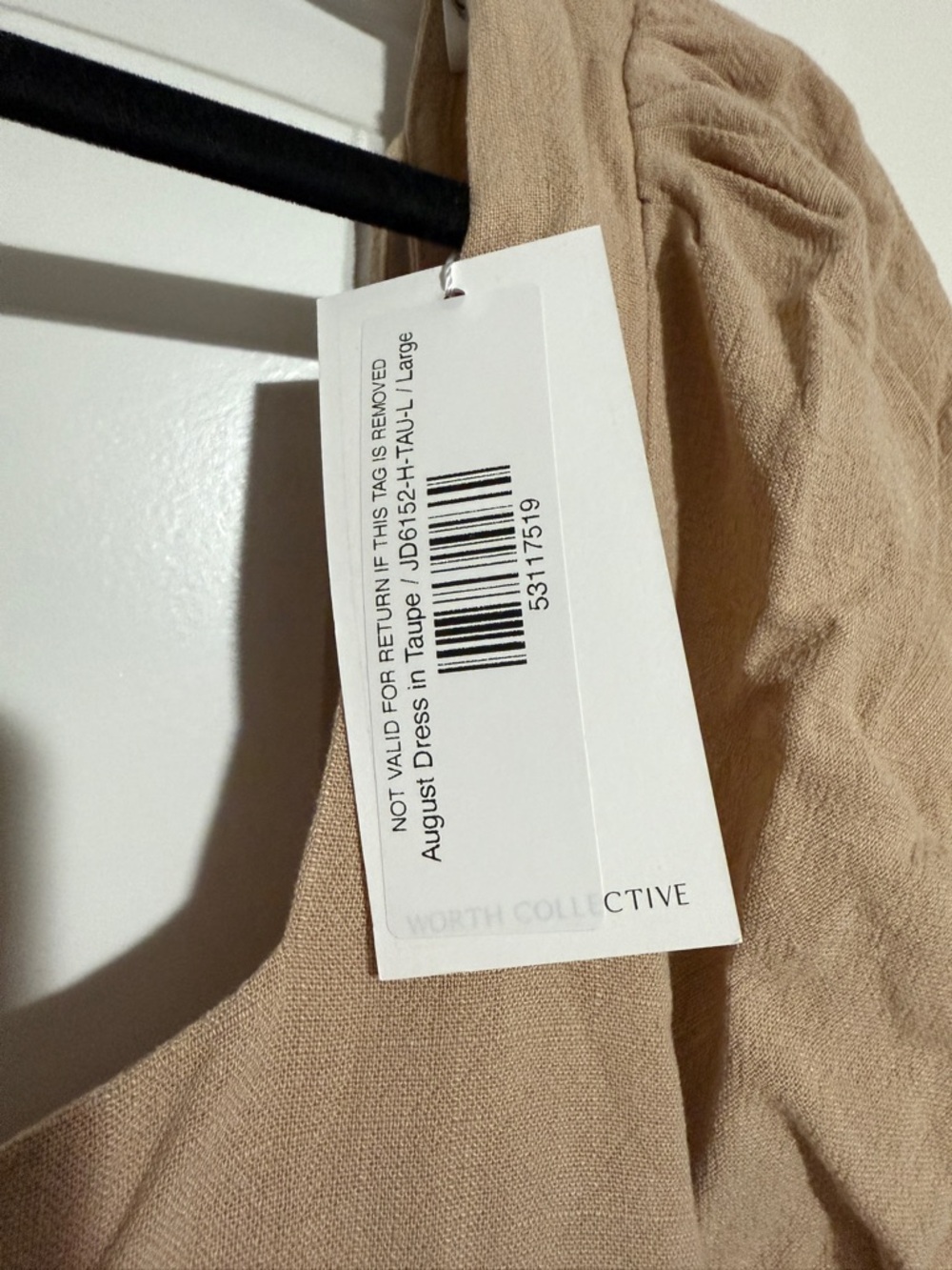 Worth Collective August Dress in Taupe Large - Picture 4 of 8